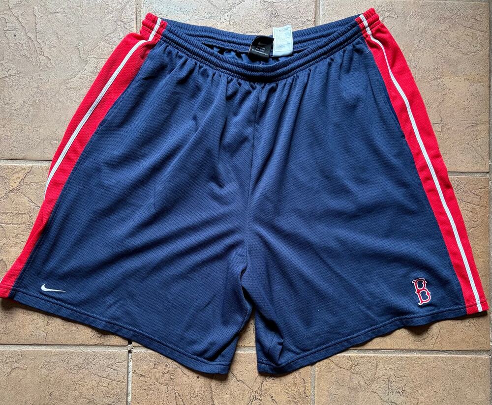 Nike Team MLB Y2K Boston Red Sox Mesh Shorts Men's XL Blue Red Embroidered Logo